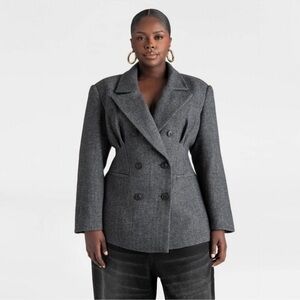 NWT SOLD OUT KBB by KAHLANA Women’s Grey Herringbone Corset Blazer